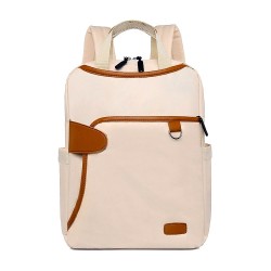 Женский рюкзак Bella Borsa Кремовый с отделением для ноутбука 14 дюймов