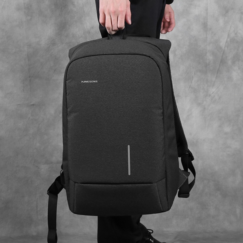 Рюкзак Kingsons KS3149W Тёмно-серый с USB-портом и отделением для ноутбука 15.6