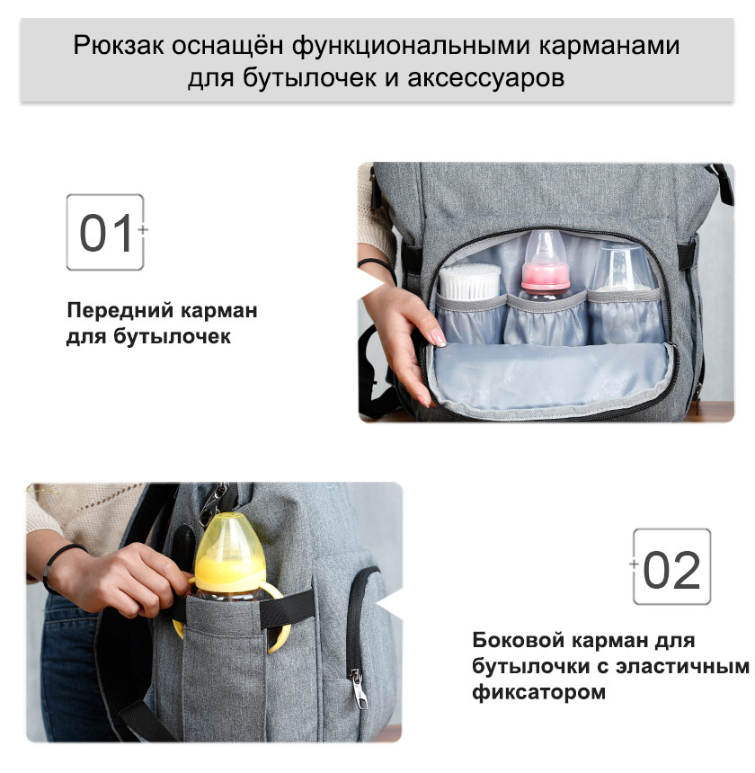 Рюкзак для мамы Tigernu T-B3358 Серый Grey